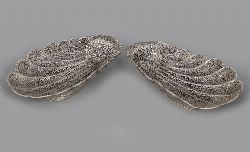 PAIR OF INDIAN SILVER DISHES