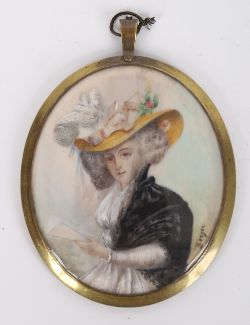 19TH-CENTURY SIGNED PORTRAIT MINIATURE