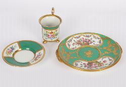 CAPODIMONTE CABINET CUP AND SAUCER, TOGETHER WITH SERVING PLATE