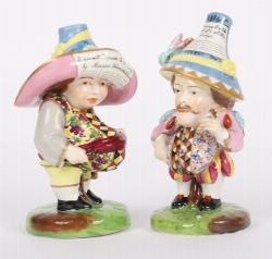 PAIR OF PORCELAIN FIGURAL GROUPS