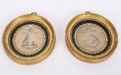 PAIR OF LATE 18TH-CENTURY MINIATURE WATERCOLOUR PICTURES