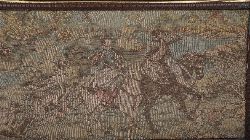 PAIR OF FRAMED 19TH-CENTURY CONTINENTAL TAPESTRY PANELS - EQUESTRIAN SCENES