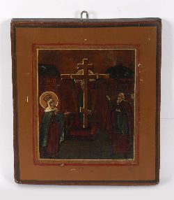 19TH-CENTURY RUSSIAN ICON - FEAST OF THE EXALTATION OF THE TRUE CROSS
