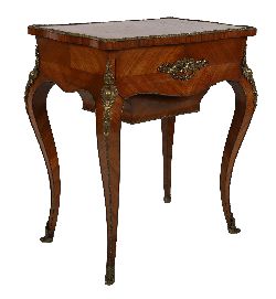 19TH-CENTURY WALNUT MARQUETRY AND ORMOLU-MOUNTED LADY'S WORKTABLE