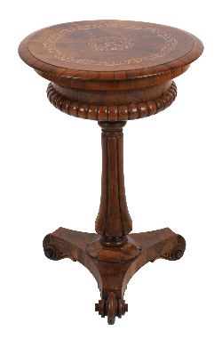 EXCEPTIONAL 19TH-CENTURY ROSEWOOD AND MARQUETRY OCCASIONAL TABLE