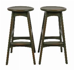PAIR OF PAINTED ISLAND HIGH STOOLS