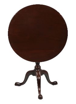 GEORGE III MAHOGANY CENTRE TABLE WITH BIRDCAGE UNDERCARRIAGE