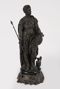 19TH-CENTURY BRONZED FIGURE OF MARS