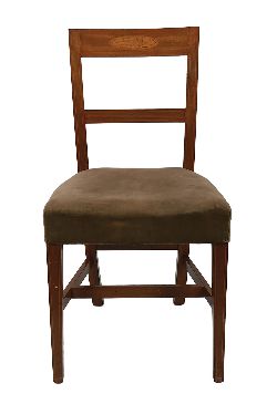 SET OF 8 EDWARDIAN DUBLIN SHERATON STYLE MAHOGANY & SATINWOOD INLAID CHAIRS INCLUDING TWO CARVERS