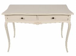 PAINTED CONSOLE TABLE WITH FLORAL CARVED DETAIL