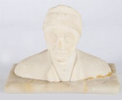 CARVED MARBLE BUST OF DANTE