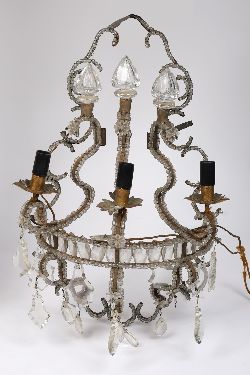 PAIR 19TH-CENTURY VENETIAN CUT GLASS WALL LIGHTS
