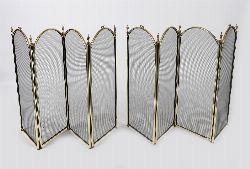 BRASS AND MESH FOLDING FIREGUARD