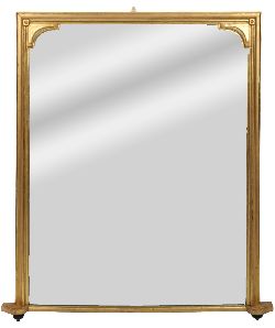 19TH-CENTURY GILTWOOD AND GESSO OVERMANTEL MIRROR