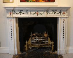 NEO-CLASSICAL POLYCHROME MARBLE CHIMNEY PIECE WITH INSET DECORATION