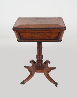 REGENCY YEW WOOD TEAPOY