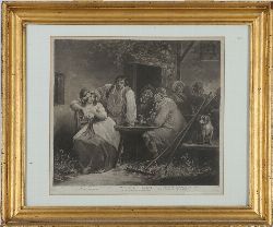 AFTER GEORGE MORLAND, 18TH-CENTURY ENGRAVING, THE RUSTIC BALLAD