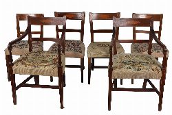 SET OF 12 HICKS OF DUBLIN MAHOGANY DINING CHAIRS WITH TAPESTRY SEATS