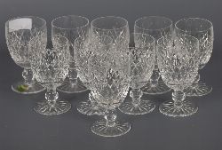 SET OF 10 WATERFORD CRYSTAL WINE GLASSES