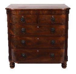 REGENCY PERIOD MAHOGANY CHEST OF DRAWERS