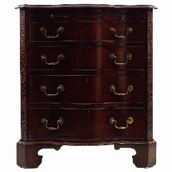19TH-CENTURY MAHOGANY SERPENTINE CHEST