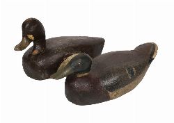 2 WOODEN DECOY DUCKS