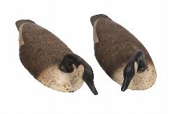 PAIR OF CORK CANADA GOOSE DECOYS