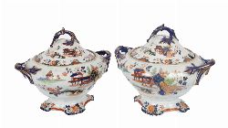PAIR OF EARLY 19TH-CENTURY CAREYS IRONSTONE TUREENS AND COVERS