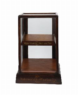 19TH-CENTURY COLLECTOR'S GLAZED PEN CASE, WATERMAN'S IDEAL FOUNTAIN PEN